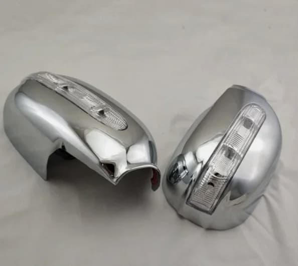 A PAIR Chrome Mirror Cover With LED Side Blinker For Toyota Corolla 93-97 AE110