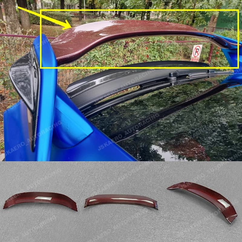 For Honda Civic TypR FK8 Red Carbon fiber Rear Spoiler Middle Blade Wing Flap car BodyKits
