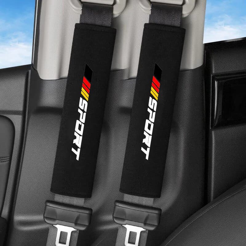 2pcs Car Seat Belt Cover SPORT German Flag Shoulder Pad For VW Golf Audi BMW Mercedes Benz Universal Auto Interior Accessories