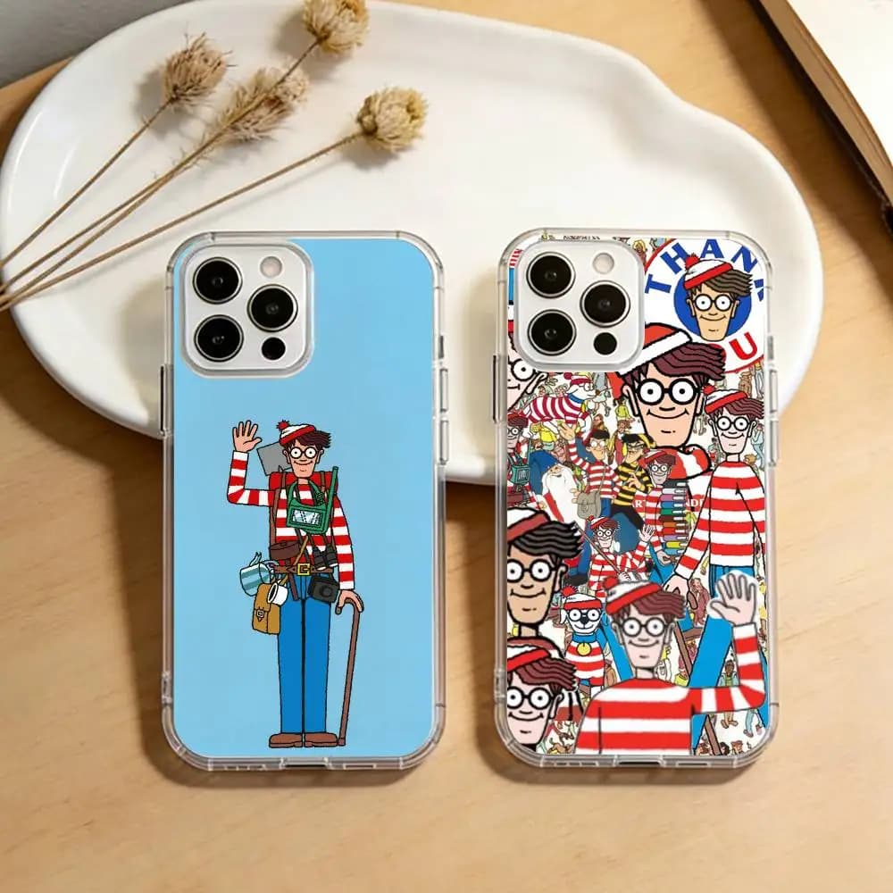 Game Wheres W-WallyS Waldo  Phone Case For iPhone 17 16 15 14 13 12 11 Mini Pro Max Plus Transparent Cover