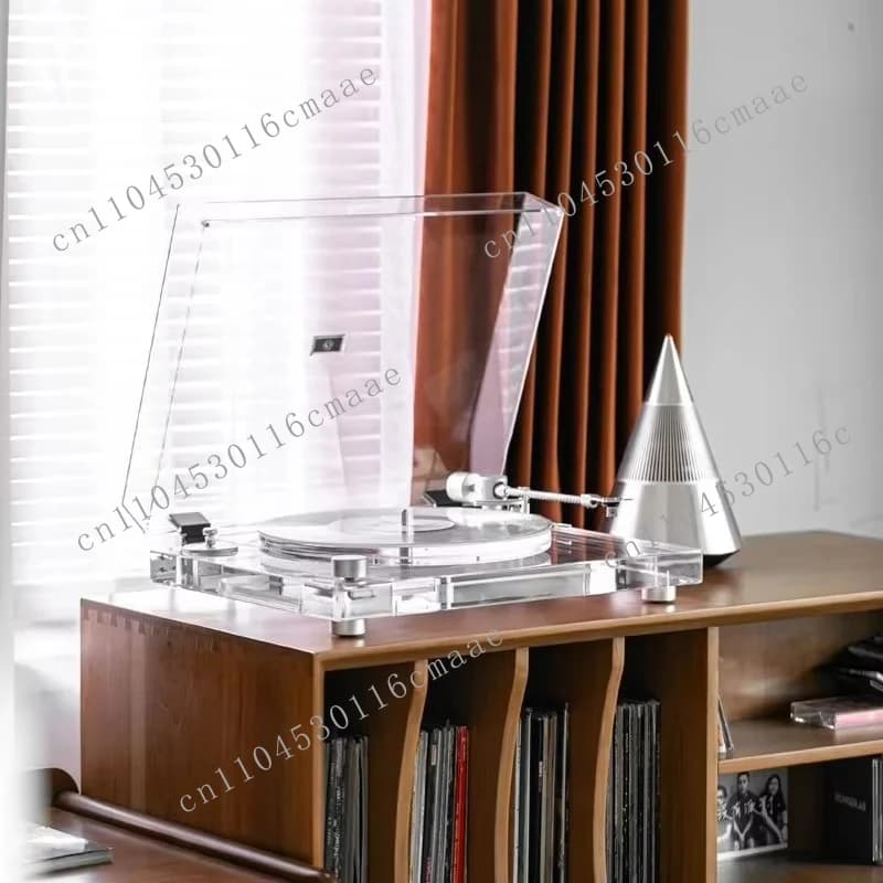 Acrylic Fully Transparent Music Player 33/45 Rpm Gramophone Phonogram Vinyl Player with Magnetic Cartridge