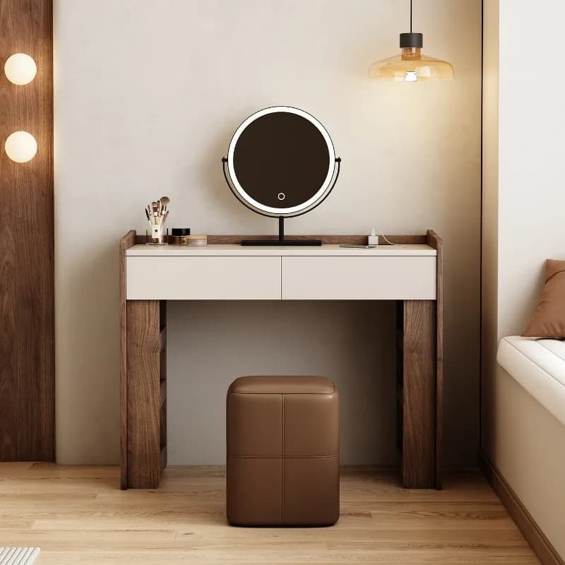Dresser bedroom modern simple solid wood desk integrated makeup table, small medieval style makeup table