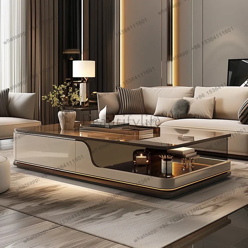Transparent Aesthetic Coffee Table Decoration Living Room Modern Minimalist Side Table Moving Writing Couchtisch