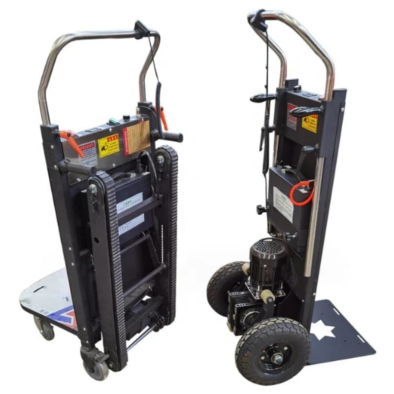 Hand Propelled Electric Load Carrier, 250kg 300kg 400kg Loading Stair Climbing Machine Handcart for Loading up and Down Stairs