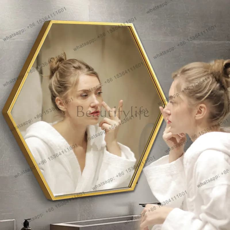 LD Aesthetic Makeup Mirror Bathroom Hanging Funky Frame Irregular Small Girls Mirror Modern Wall Espelhos Living Room