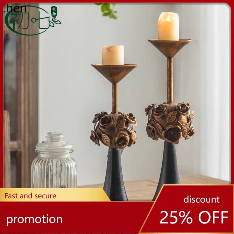 Zml iron candlestick - candlelight dinner photography props, home wedding tabletop decoration
