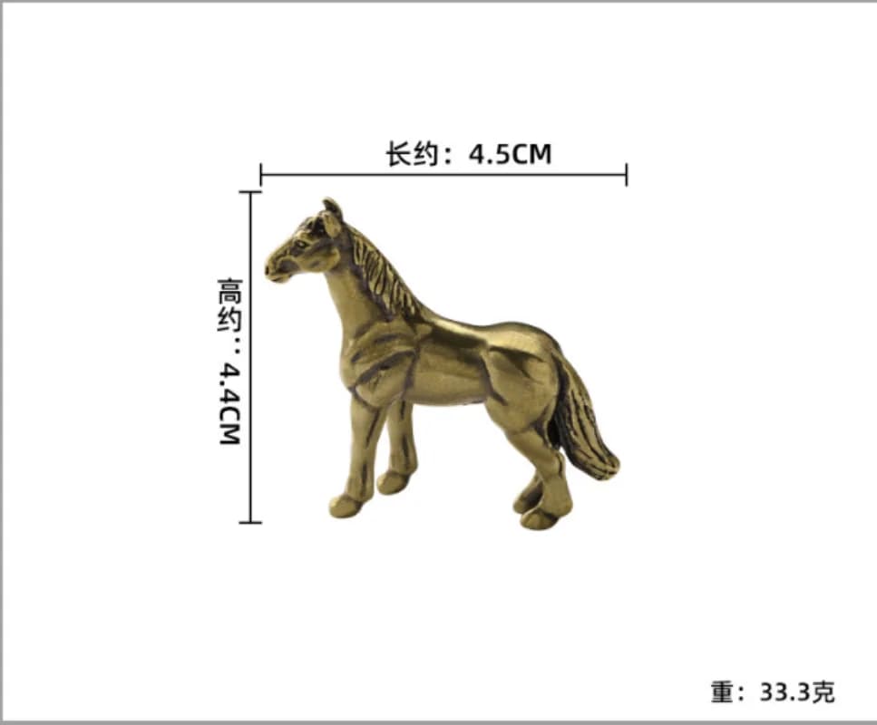 Tea Pet Ornament Collection Traditional Brass Artwork Decorative Horse Statue for Living Room Tea Decoration Gift Bookshelf Desk