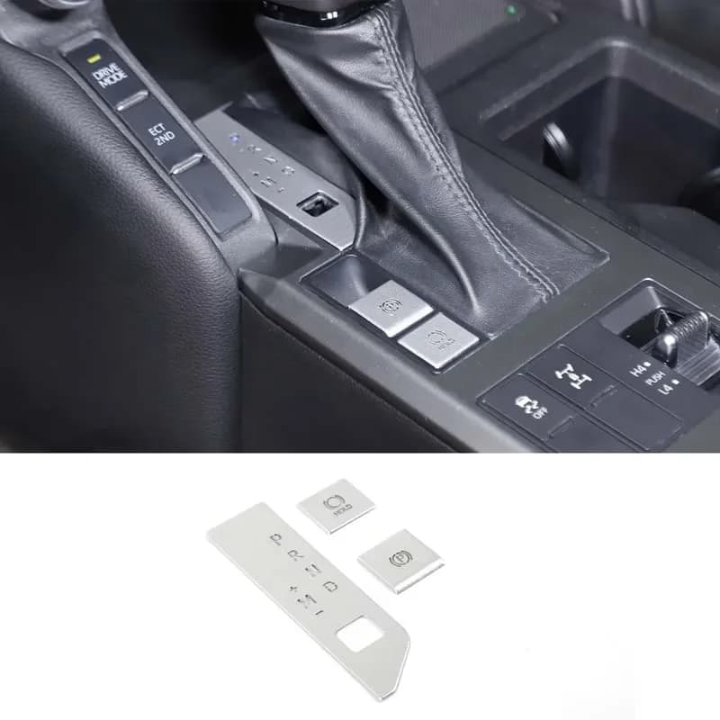 Stainless Steel silver For Toyota Land Cruiser Prado 250 LC250 2024+Car steering wheel key decorative stickers Car interior Kit