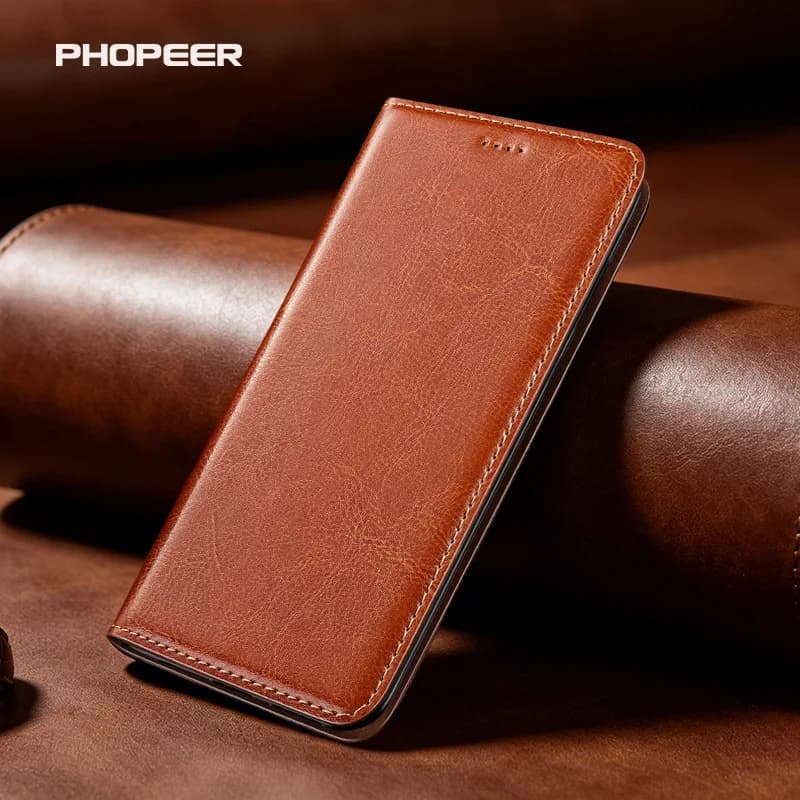 Luxury Genuine Leather Case for Huawei Honor X70I X60 X50 X40 X30 X20 X10 Pro GT MAX SEHorsehide texture phone case