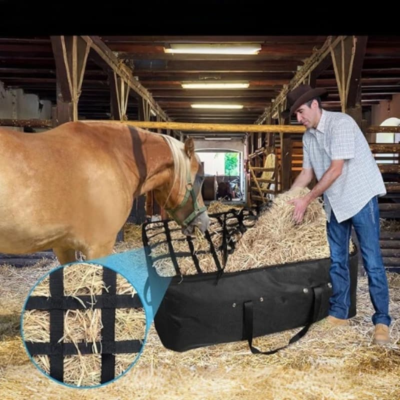 Popular Hay Bags for Sale Foldable Portable Horse Feeding Dry Straw Bale Portable Livestock Feeding