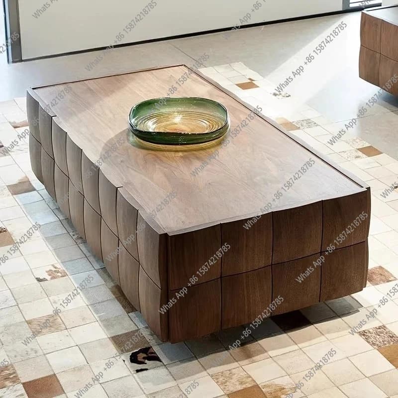 XM Nordic Light Luxury Black Walnut Coffee Table Rectangular Coffee Table Simple And Modern