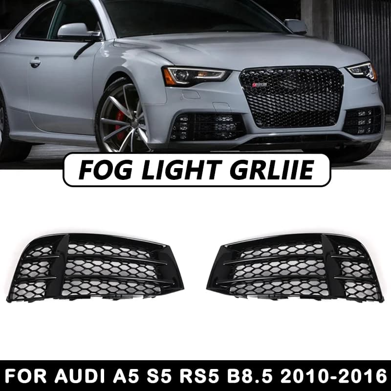 HONEYCOMB HEX Mesh Car Fog Light Grill For Audi A5 S5 RS5 B8.5 2010 2011 2012 2013 2014 2015 2016 Front Bumper Grille 8T0807681F