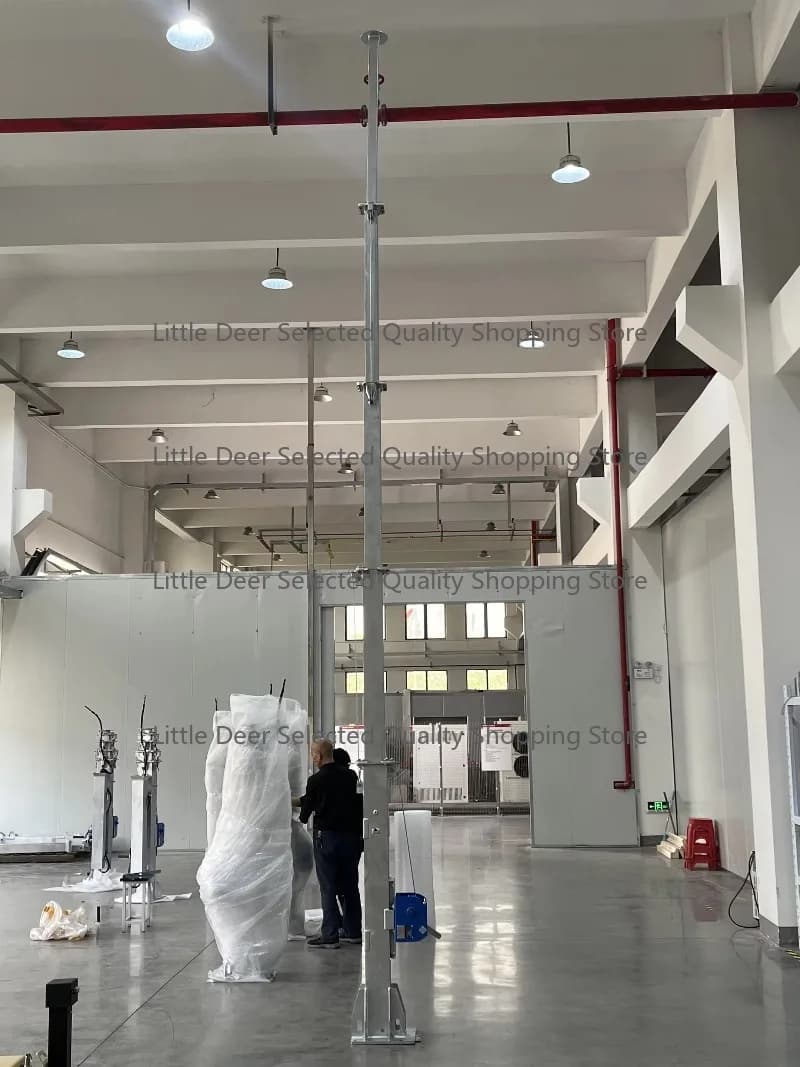 6m  Design Manual Crank Winch Powered Telescopic Mast Self Lock Stage Equipment Truss Lifting Pole Tower
