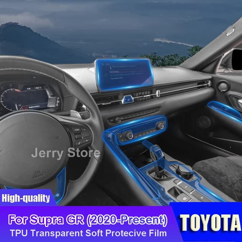 For Toyota Supra GR (2020-Present) Car Interior Center Console Transparent TPU Protective Film Anti-scratch Repair Car Stickers
