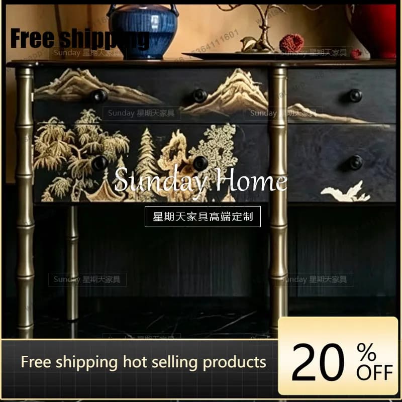 Factory Direct French Painting Advanced Entrance Cabinet Corridor Large Capacity Locker