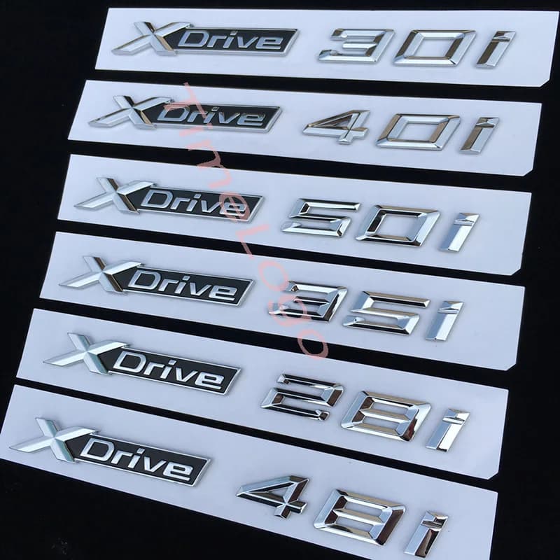 1PC XDrive 20i 25i 28i 30i 35i 40i 45i 48i 50i for X3 X4 X5 X6 X7 Car Fender Emblem Badge Trunk Sticker