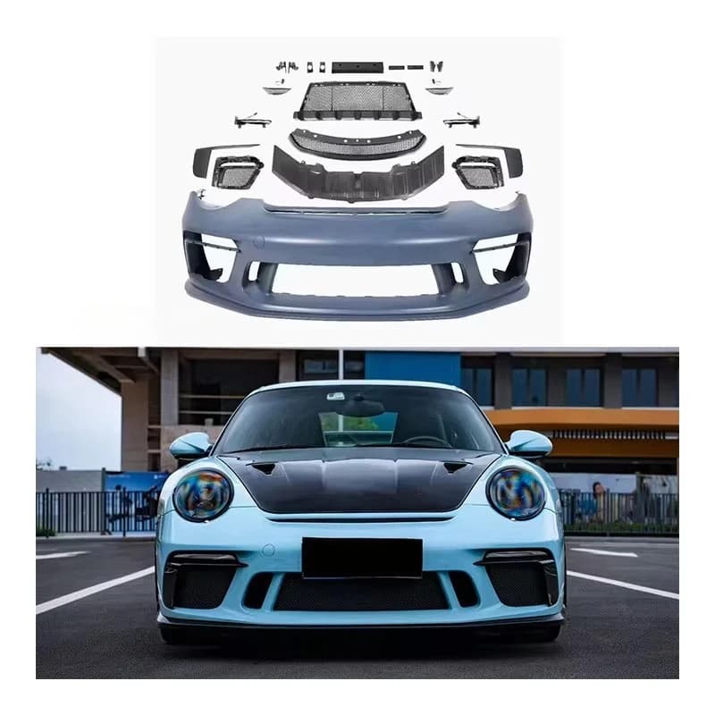 STLF For 997 Front New Upgraded 991.2 GT3 Body Kit with Exhaust Cut-Outs Bolt-On Installation Universal Fitment