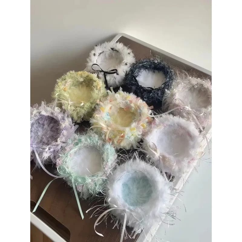 Original design yarns crystal stone tray decorative items cushions blind boxes seat cushions storage trays plush toy Display
