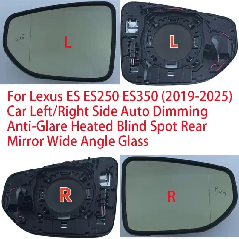 For Lexus ES ES250 ES350 (2019-2025) Car Left/Right Side Auto Dimming Anti-Glare Heated Blind Spot Rear Mirror Wide Angle Glass