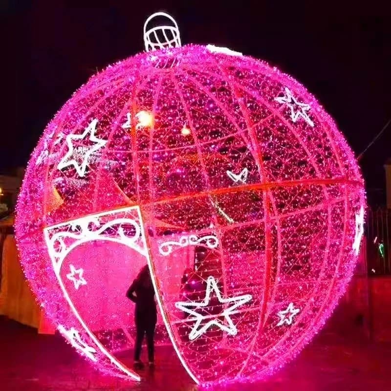 Dream light festival shape, outdoor wrought iron LED shape ball shopping mall real estate scenic spot