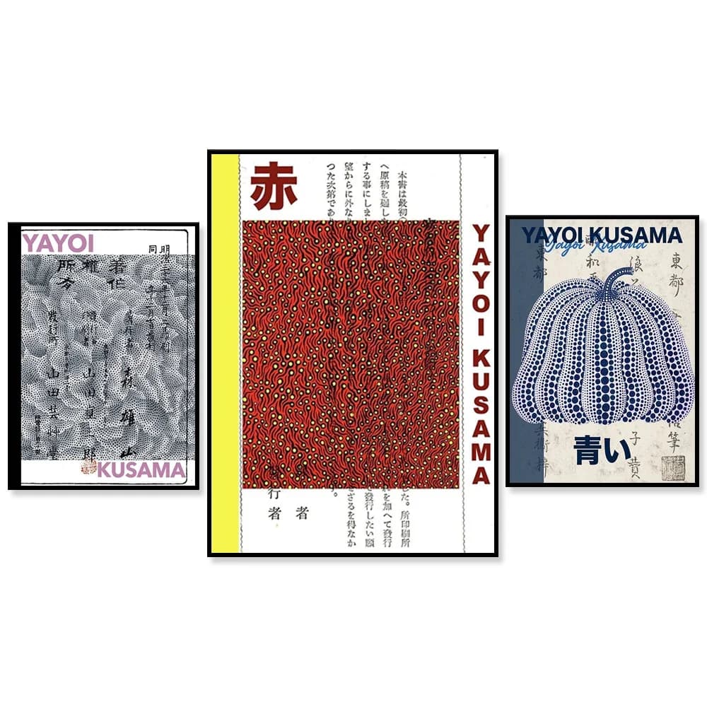 Japanese Print - Japanese Poster - Yayoi Kusama Dots Print - Illustration Art Print - Japanese Art - Vintage Art Print