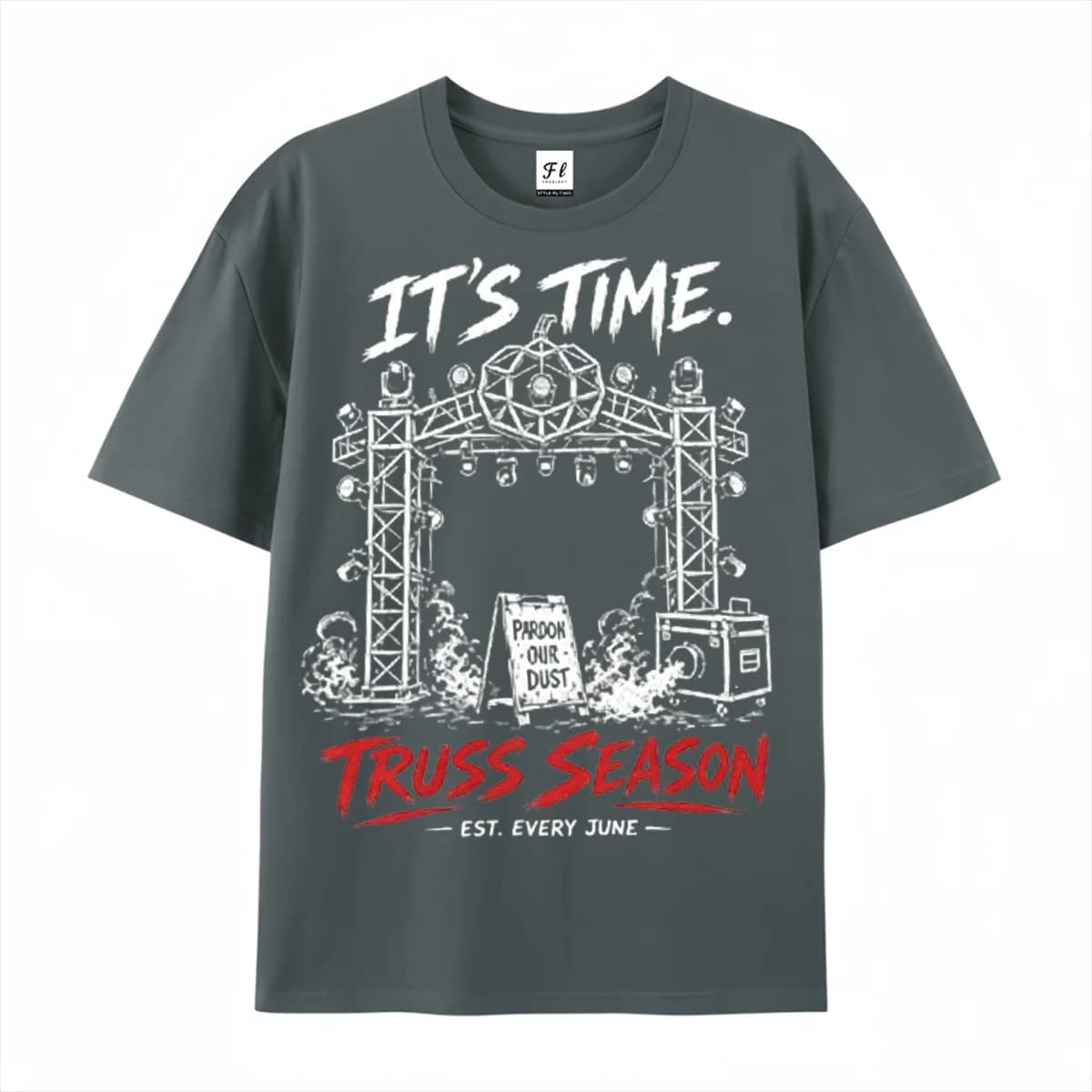 Truss Season Music Festival Graphic T-Shirt for Men Vintage Stage Line Art Print Short Sleeve Tee Casual Loose Fit Tops Wear