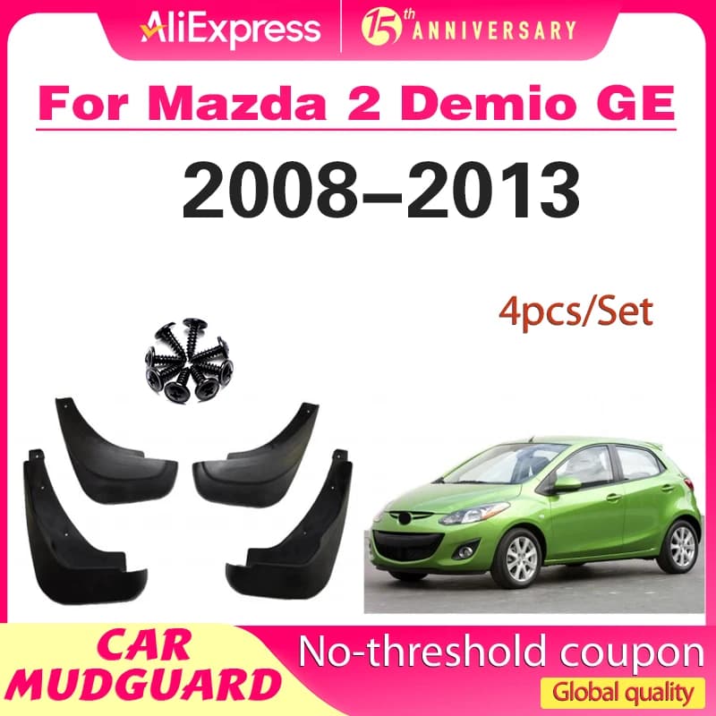 Car Mud Flaps For Mazda 2 / Demio Ge Hatch Hatchback 2008-2013 For Fender Splash Guards Mudflaps Mudguard Accessories