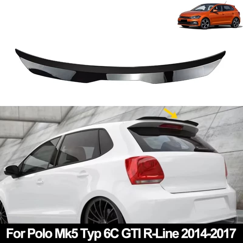 Rear Trunk Spoiler Roof Wing Racing Sport Splitter Exterior Part For VW Polo Mk5 Typ 6C Hatchback GTI R-Line 2014-2017 2015 2016