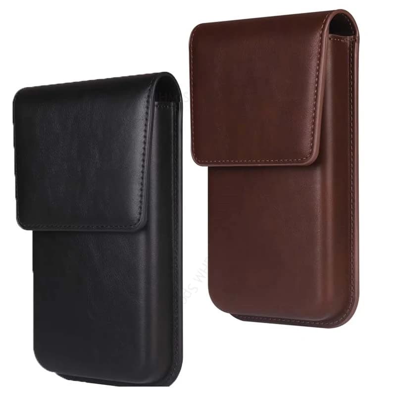 For iPhone 17e 16 Pro Max Skin Feel Leather Pouch Phone Case For Apple 16 Pro Max 17 Air 16E 15 14 13 12 Pro Belt Bag Waist Capa