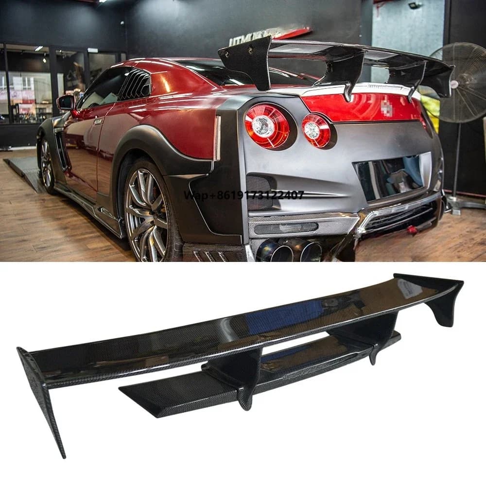 TOPSC-1 Style Carbon Fiber Rear Trunk Lip Spoiler Wing 2009-2023  GTR R35 Car Spoiler