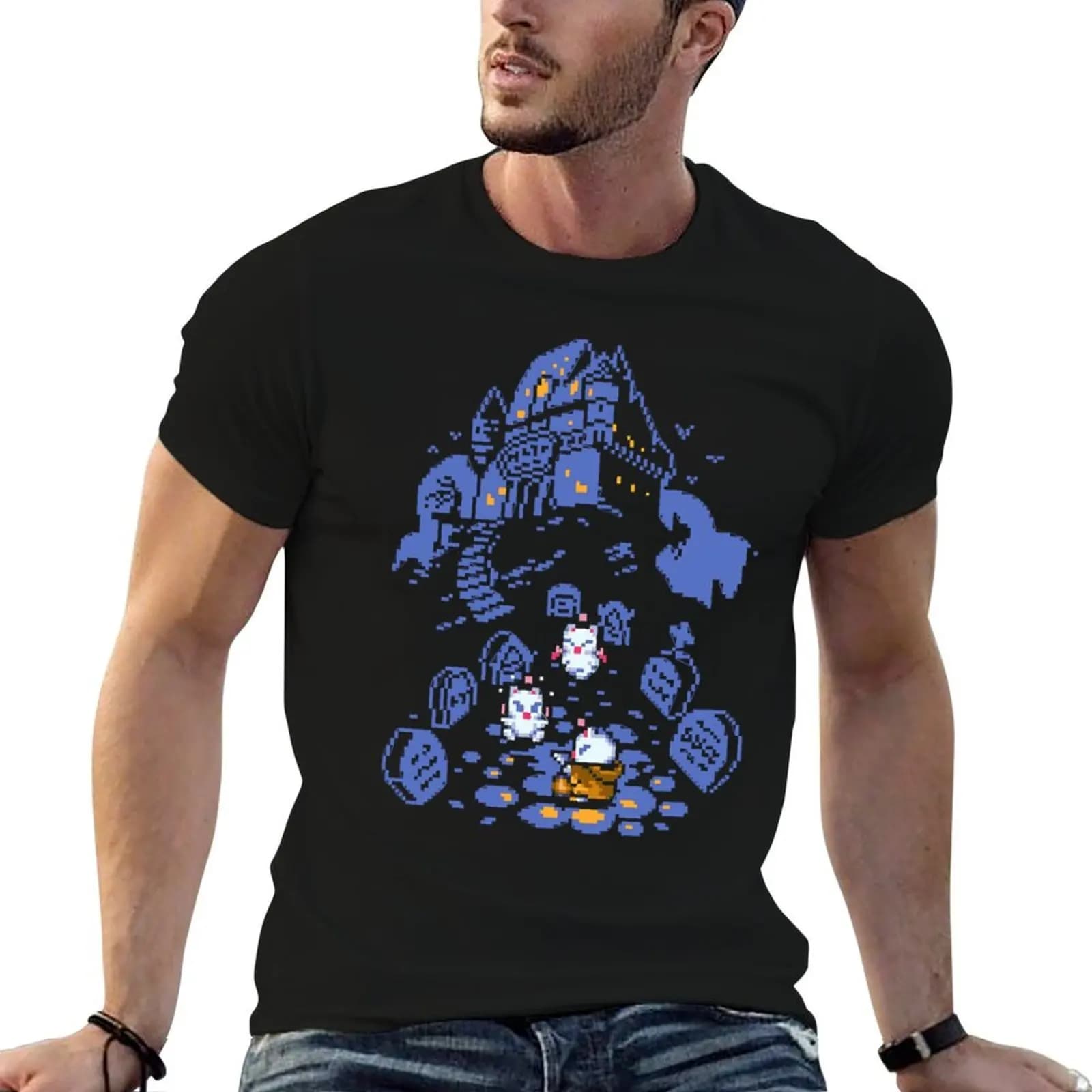 Moogle halloween T-Shirt graphic t shirt vintage hippie clothes Men's cotton t-shirt