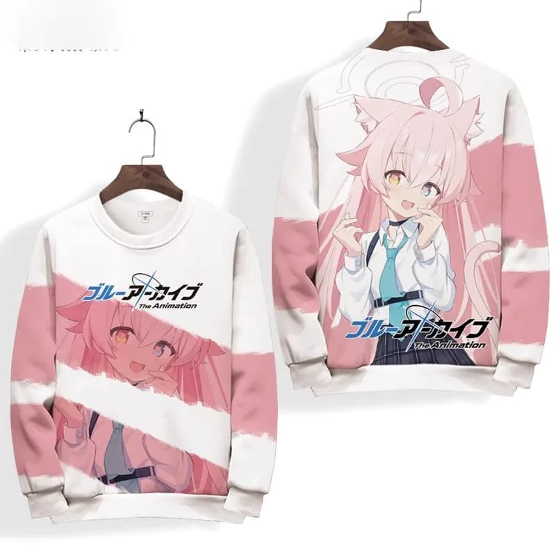 Game Blue Archive Sweatshirt Long Sleeve Sweatshirt O-Neck Fashion Cool Daily 3D Printinging Casual Man Tees Top