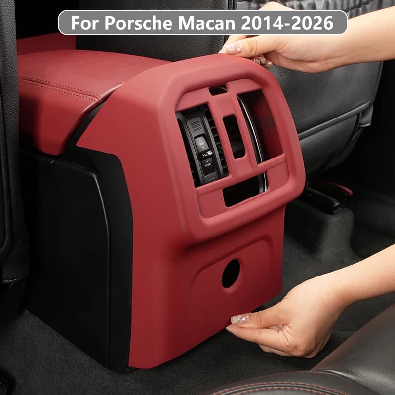 For Porsche Macan Car Air Vent Cover Rear Air Conditioning Sticker Car AC Protector Armrest Conditioner Outlet Frame Accessories