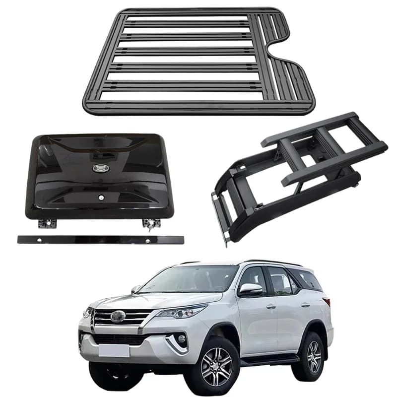 Guality Aluminum Car Roof Cargo Luggage Roof Rack Side Ladder Side Box for  Fortuner 2016+