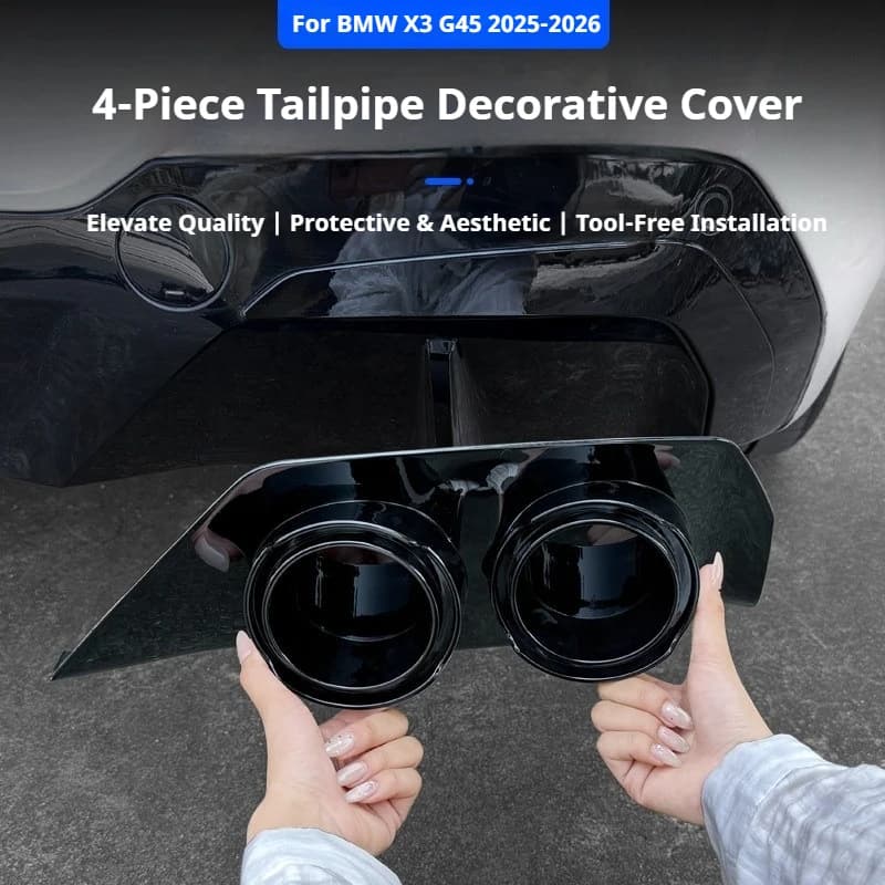 For BMW X3 G45 2025-2026 Car Exhaust tailpipe decoration mask with blackened lower lip and jagged teeth appearance accessories