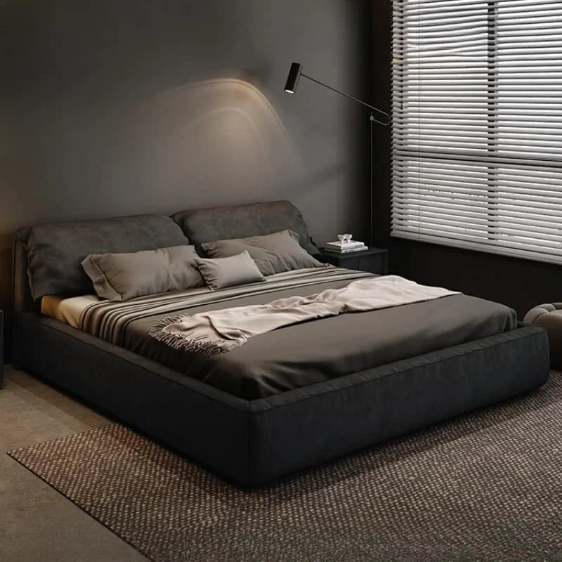Tech Cloth Frame Simple Double Bed Queen King Size Luxury Room Double Bed Nordic Modern Letto Matrimoniale Bedroom Furniture