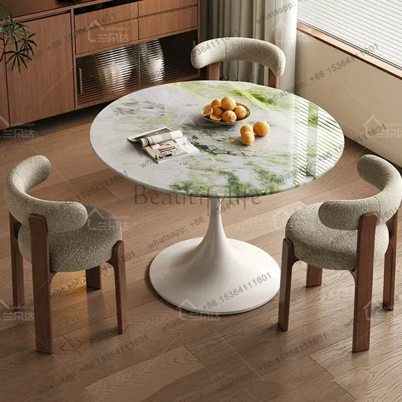 LD High Round Dining Table Mobile Study Restaurant Kitchen Modern Dining Table Designer Muebles Commercial Furniture