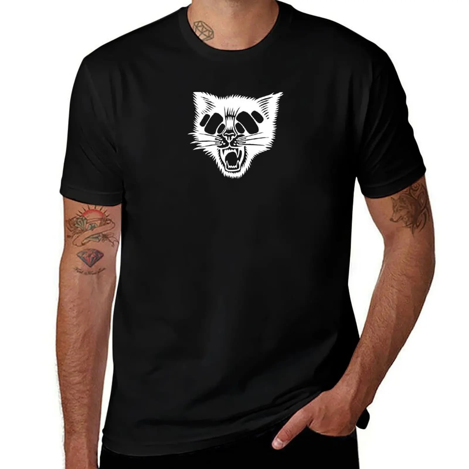FP4L Cat White T-Shirt Basic Comfort Fit for Men T-Shirt