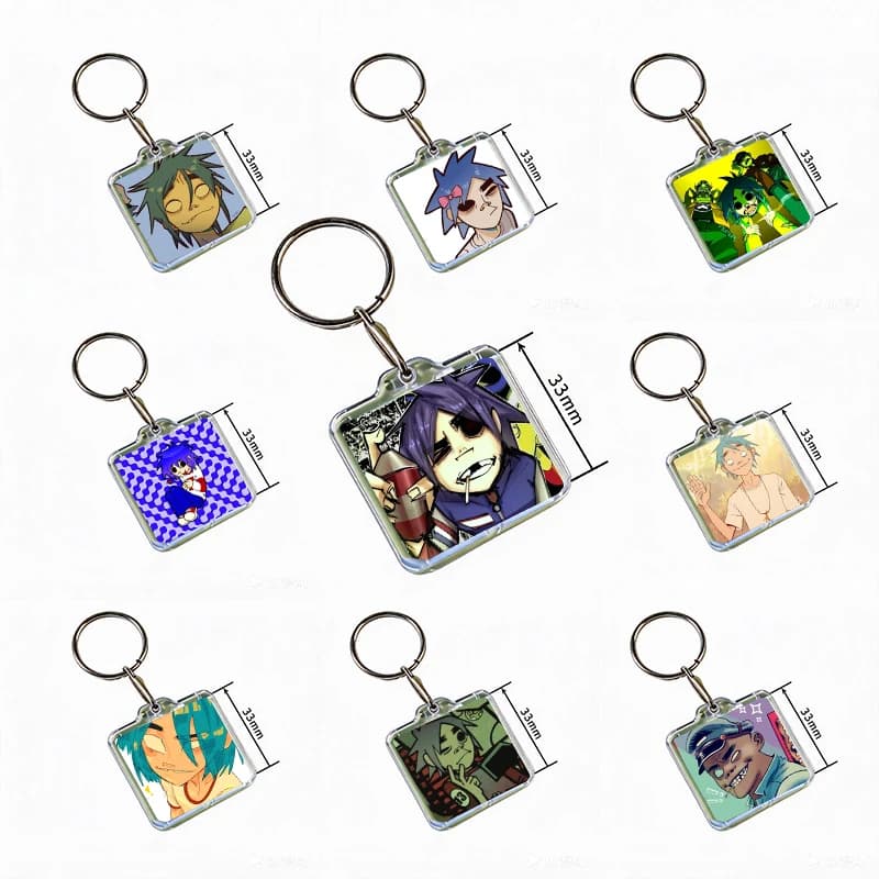 G-Gorillaz Anime Band  Acrylic Keychain Handmade Hanging for Clothes Backpack Decoration Accessories Gifts with Friends