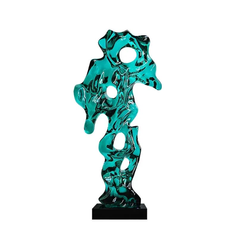 Modern abstract transparent resin Taihu stone ornament model room porch hotel sales office floor sculpture decoration