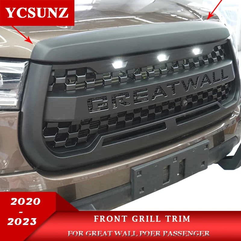 Front Hood Bright Strip Decorative For GWM CANNON Great Wall Poer 2020 2021 2022 2023 PASSENGER PickUp Trunk Car Accessories