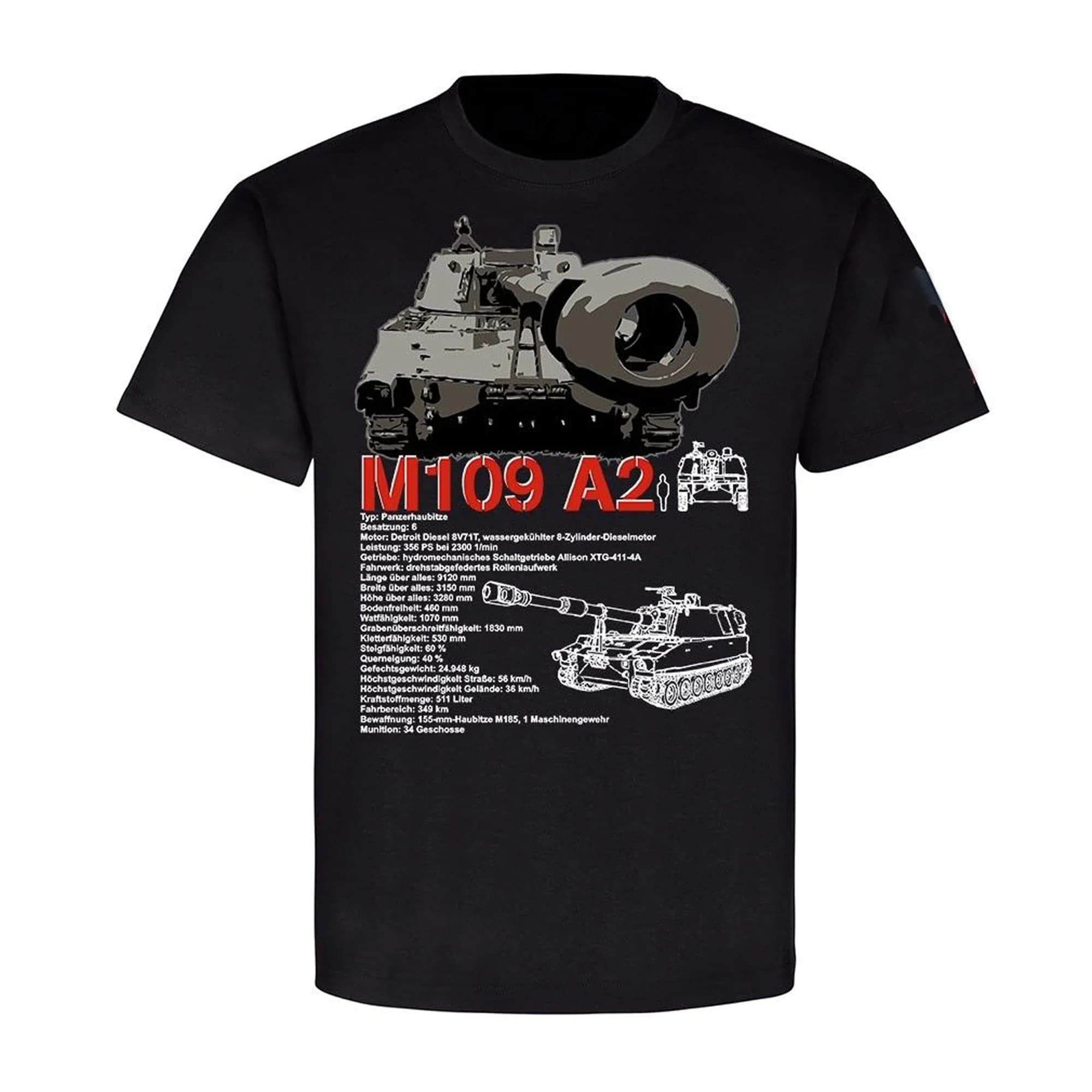 US  Artillery 155MM M109 A2 Self Propelled Howitzer T-Shirt. Summer Cotton Short Sleeve O-Neck Mens T Shirt New S-3XL