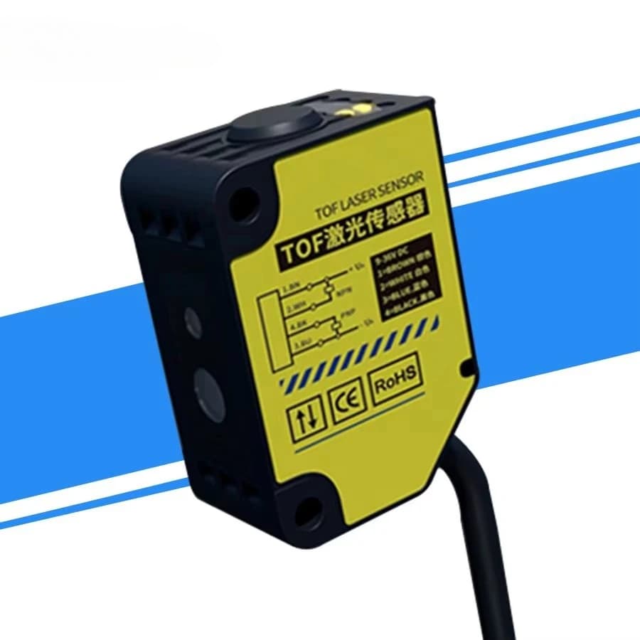 Remote Diffuse Reflection Photoelectric Switching Sensor 0.05-50 m Diffuse Reflection Detection NPN/PNP TOF Laser Sensor