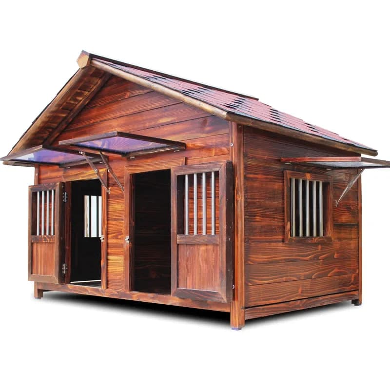 Solid wood kennel outdoor waterproof