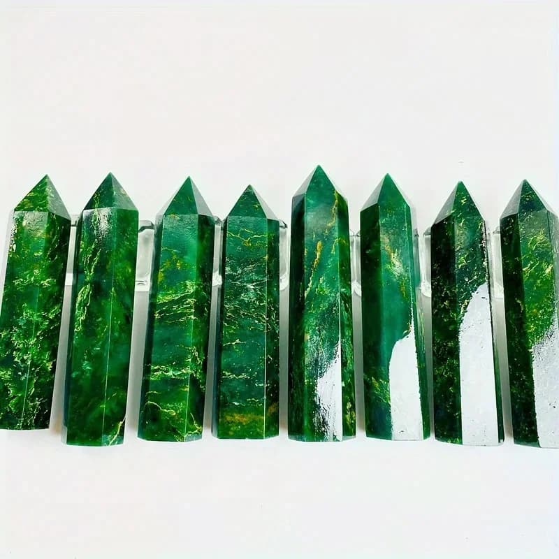 1PC Emerald Single Pointed Quad Tower, Interior Decoration, Suitable for Valentine'S Day Gifts, Mother'S Day, Holiday Gifts