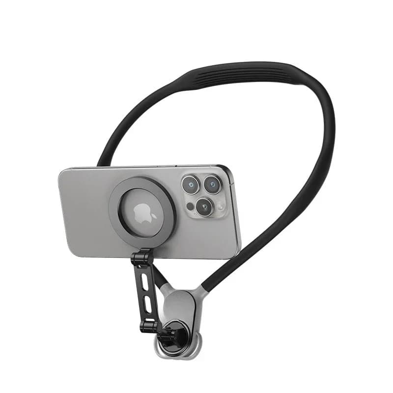 mobile phone neck bracket, live teaching shooting, riding anti-shake video, magnetic attraction