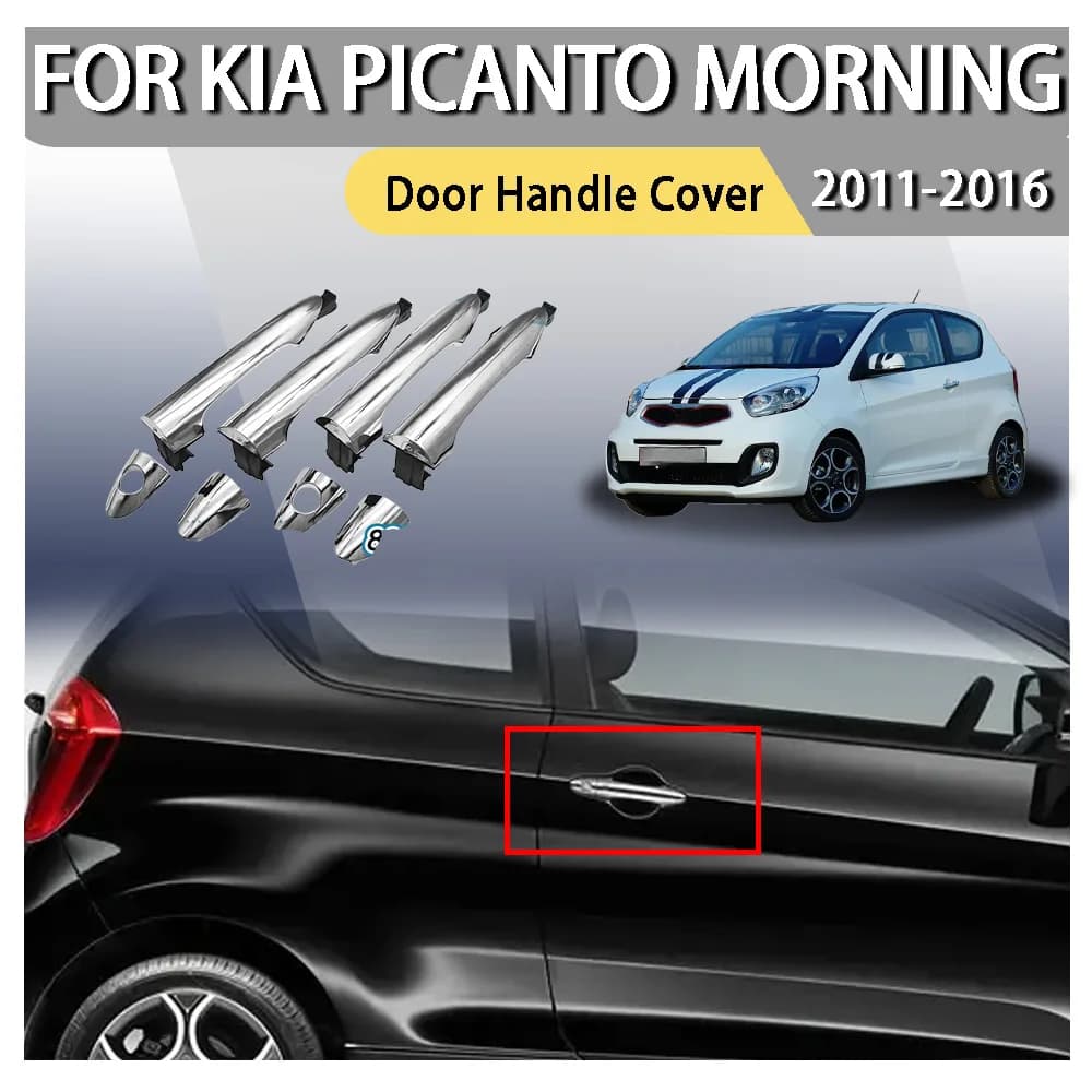 Upgrade Door Handle Cover For Kia Picanto Morning 2011-2016 Car Exterior Door Handle 82651-1Y020 82661-1Y020 82651-1Y000 1Y050