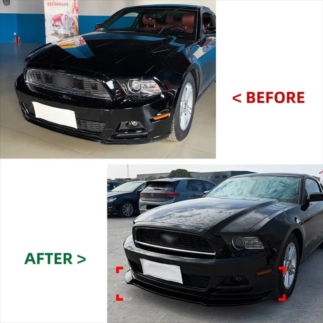 1Set Black ABS Front Spoiler Diffuser Bumper Lip Splitter For Ford Mustang MK5 2013-2014 Exterior Car Mod Body Kit Accessories