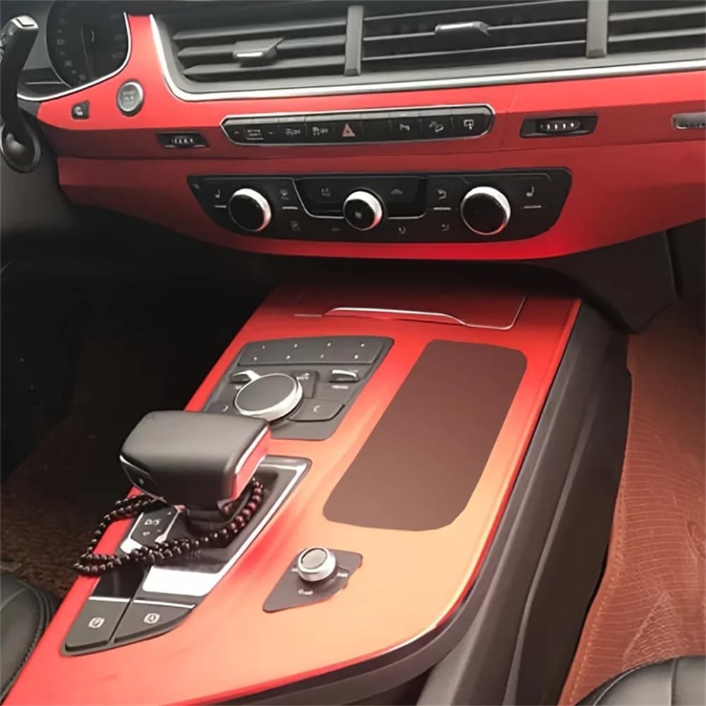 For Audi Q7 4M 2016-2019 Interior Central Control Panel Door Handle Carbon Fiber Stickers Decals Car Styling Accessories