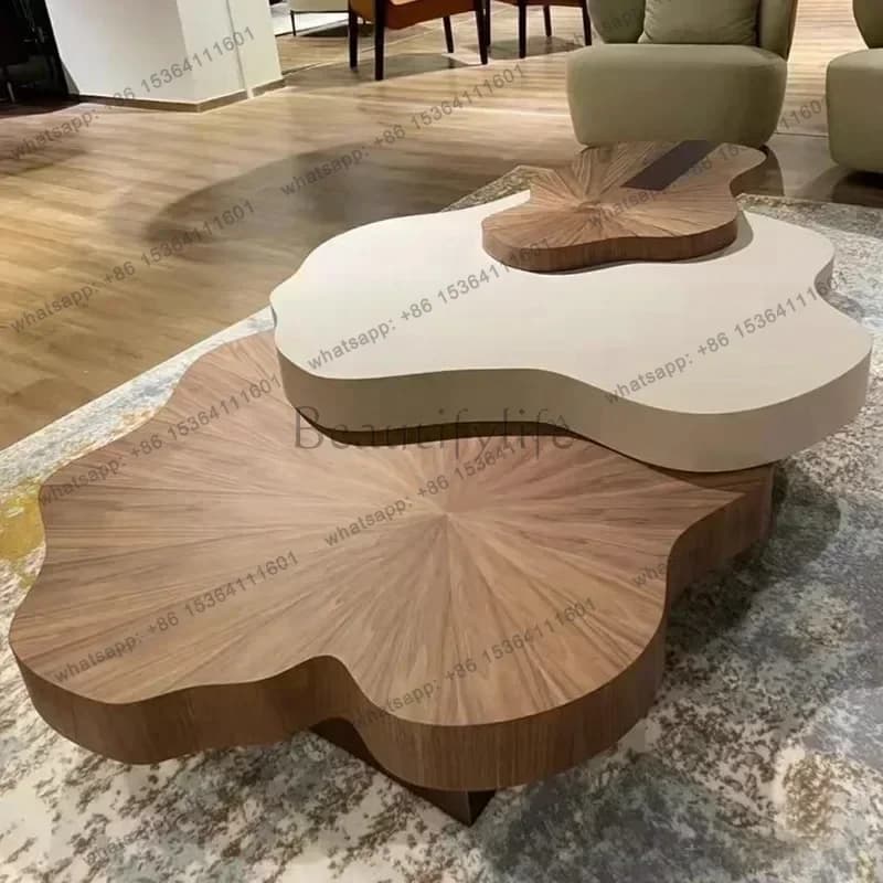 FG Cheap Clear Coffee Table Antique Wood Retro Minimalist Coffee Table Nordic Floor Mesa De Centro De Sala Living Room Furniture